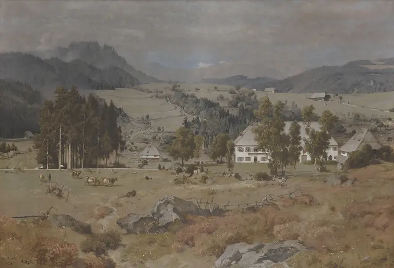 Landscape of Erle(n)bruck near Hinterzarten by Emil Lugo, oil painting