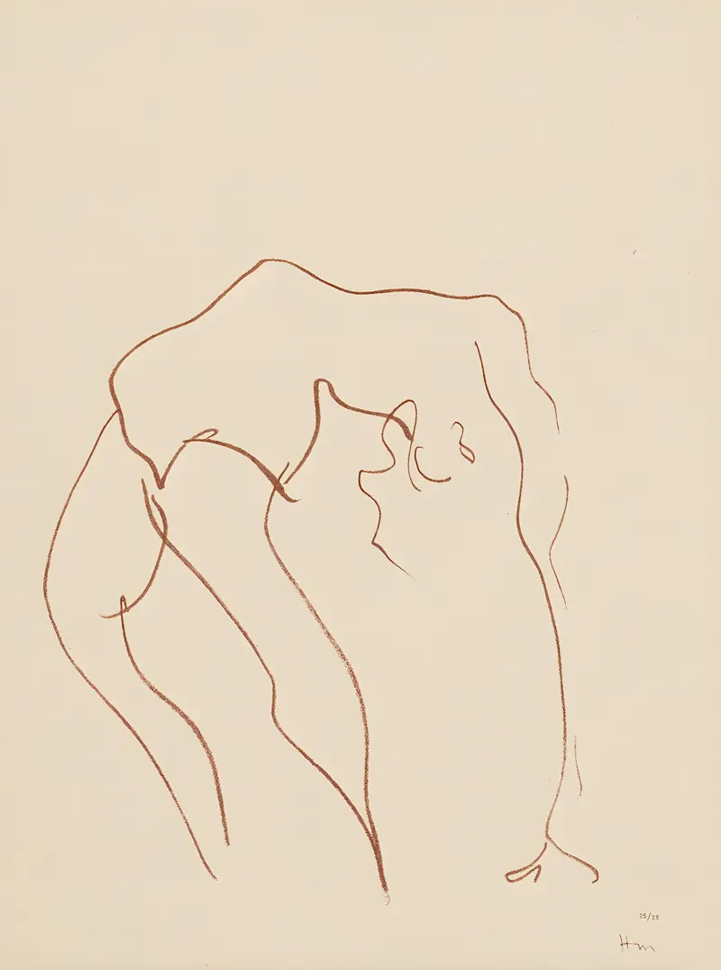 Henri Matisse's 'Danseuses acrobate Pl.10' captures the dynamic movement of acrobatic dancers.