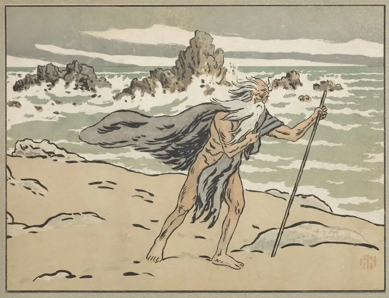 Cover illustration for 'The Wandering Jew' by Henri Rivière.