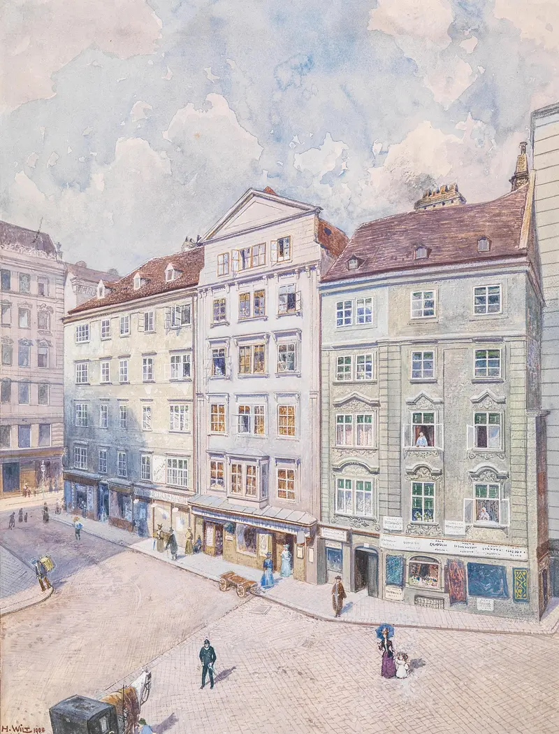 Facade of Wiener Häuserfront by Hans Wilt, realism medium