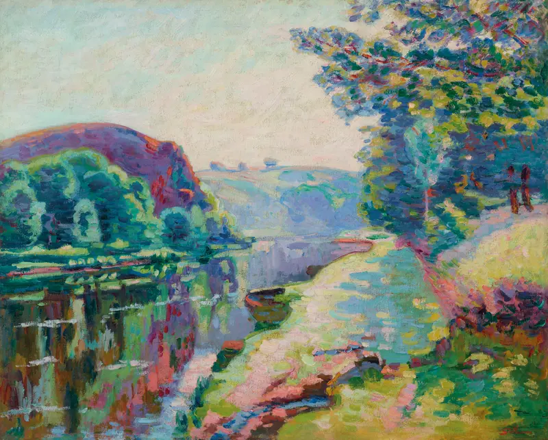 A landscape painting by Armand Guillaumin showcasing vibrant colors and natural scenery.