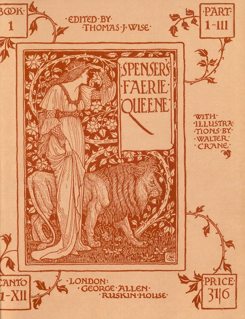 Walter Crane's *Spenser’s Faerie queene Pl.02* is a vibrant illustration inspired by literature.