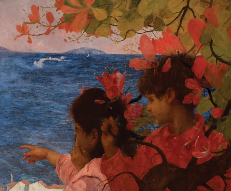 A serene marine landscape by Eliseu Visconti depicting the sea.