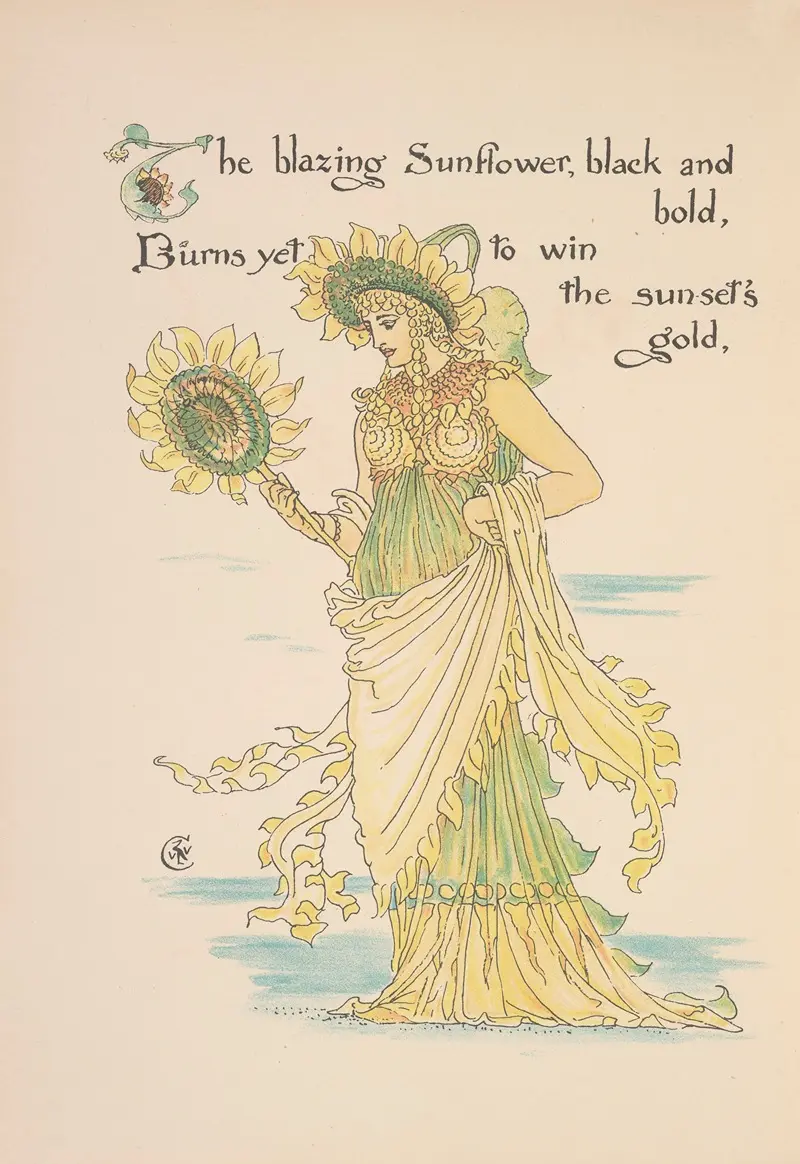 Walter Crane's 'Flora’s feast; A masque of flowers' showcases a vibrant celebration of nature.