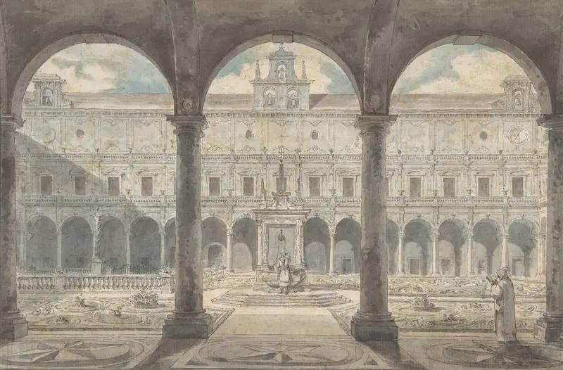 Cloister of the Certosa di San Martino architecture by Louis Jean Desprez