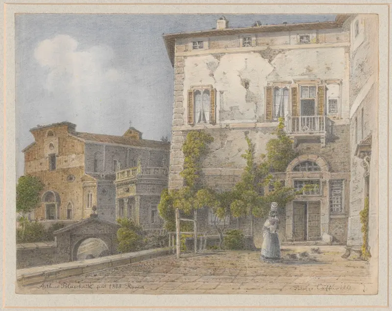 Palazzo Caffarelli-Clementino in Rome, oil painting by Arthur Blaschnik