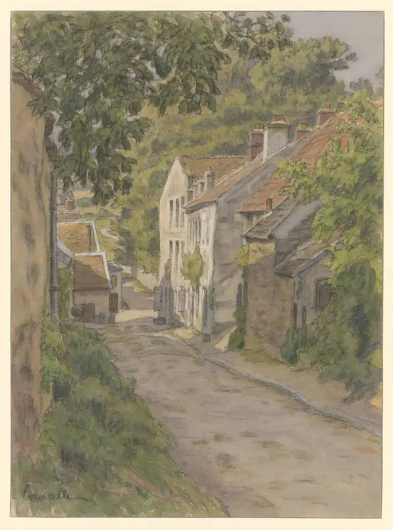 Landscape watercolor on paper by Henri Rivière depicting tranquility and light.
