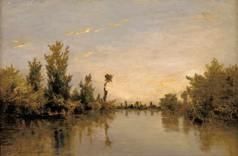 Landscape of the Seine at dawn, oil on canvas by Charles François Daubigny