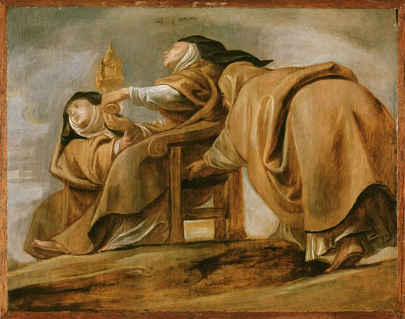 Saint Claire of Assisi by Peter Paul Rubens, depicting the saint in a moment of divine revelation.