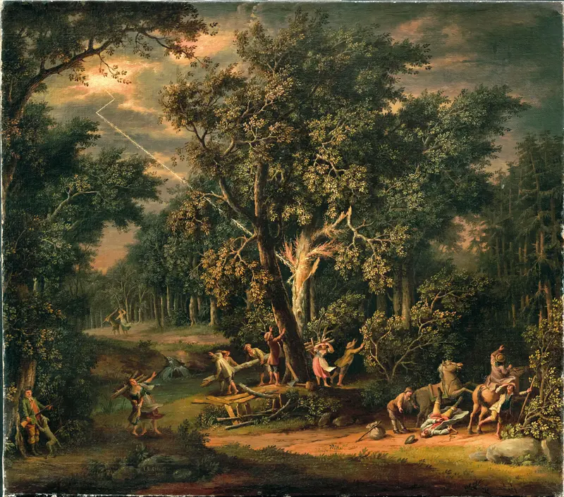 Landscape with lightning by Giovanni Battista Innocenzo Colombo