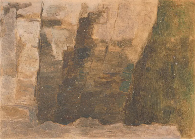 Brown Rocks by Dezider Czölder, Post-Impressionism, landscape with rich textures and earthy colors.