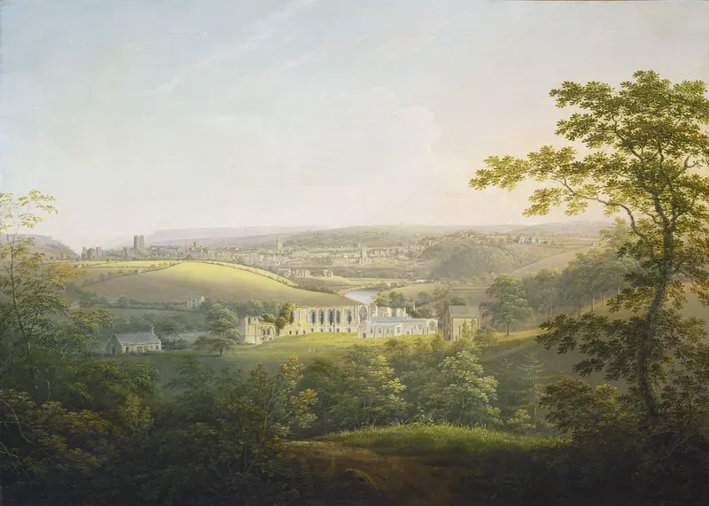 Easby Abbey watercolor on paper by George Cuitt the Younger