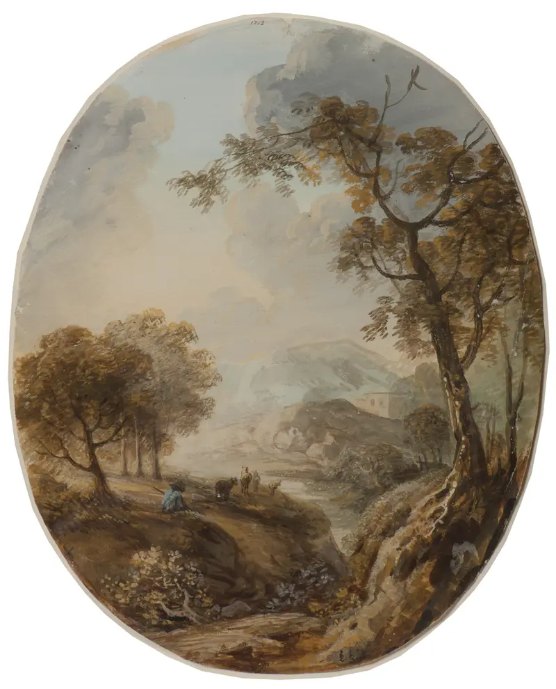 Landscape with a shepherd, oil painting by Elias Martin