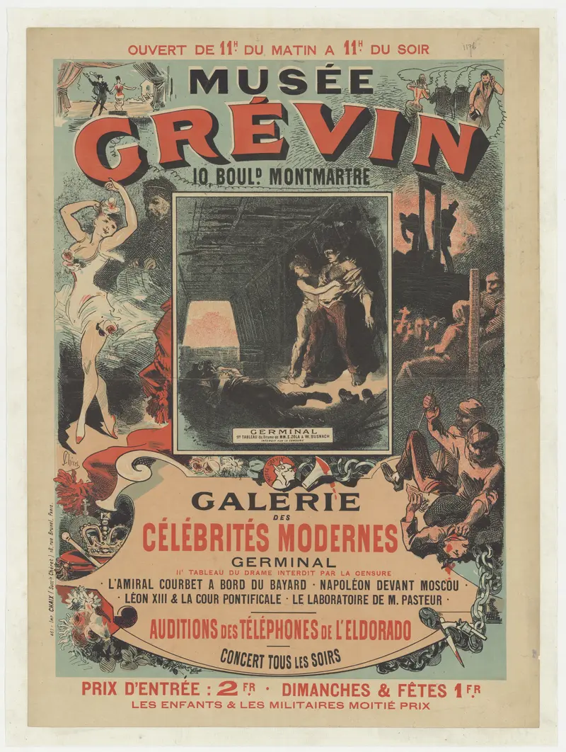 A vibrant scene depicting the lively atmosphere of the Musée Grévin.