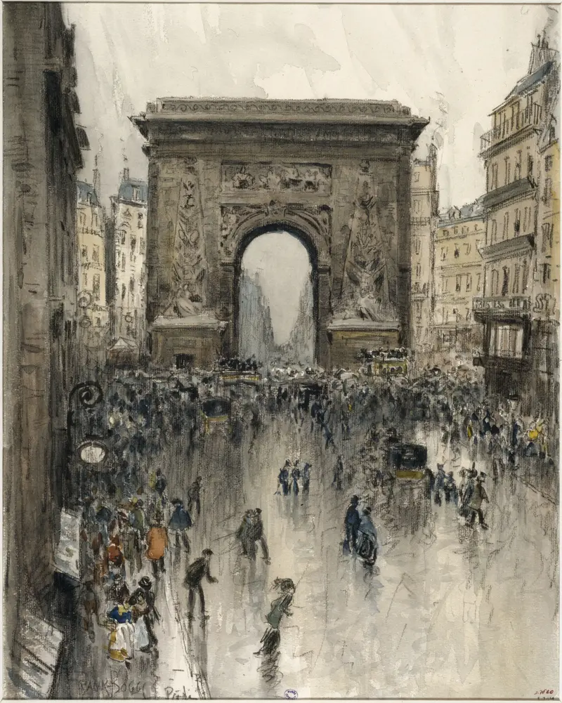 La porte Saint-Denis by Frank Myers Boggs, oil on canvas depicting an archway.