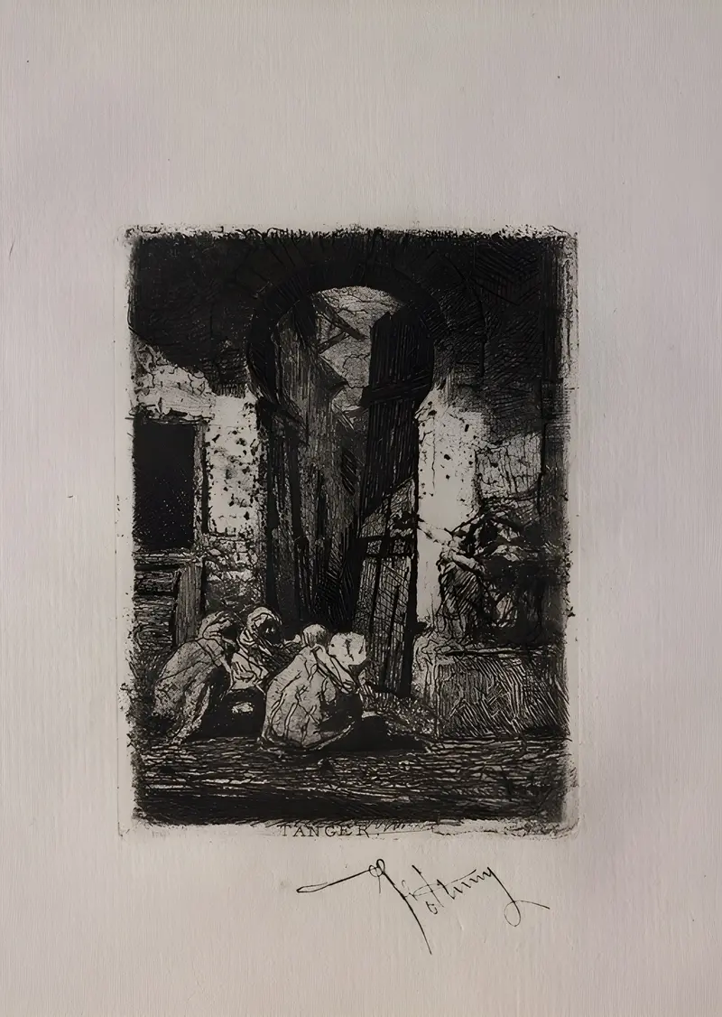 A vibrant depiction of Tangiers by Mariano Fortuny Marsal.