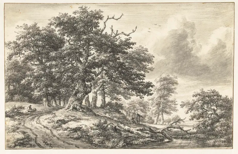Wooded landscape with a pond, oil painting by Jacob Isaacksz van Ruisdael
