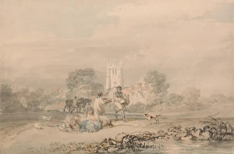 Autumn fields in oil painting by Joseph Mallord William Turner