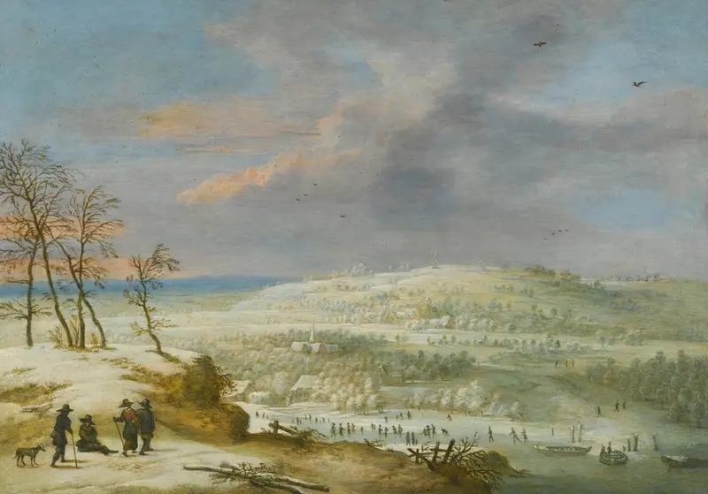 Landscape depicting the four seasons by Lucas van Uden, oil painting