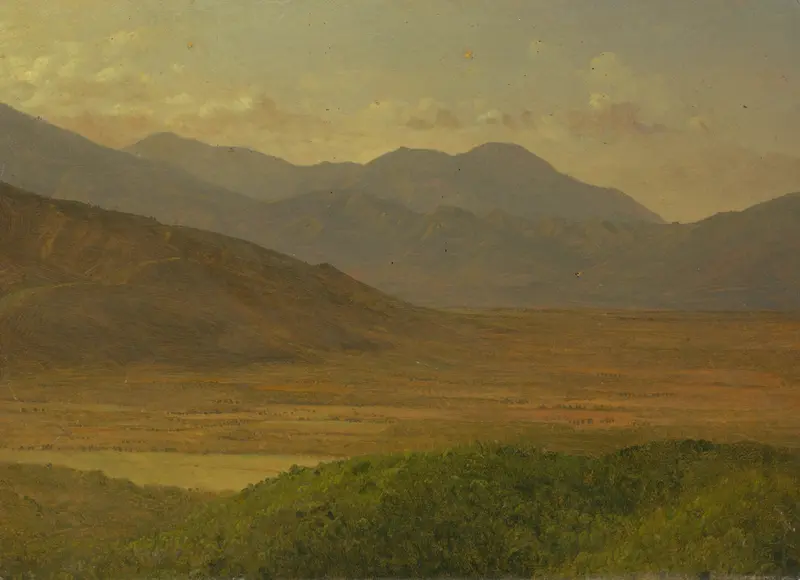 Landscape VII by Frederic Edwin Church, oil on canvas depicting a serene dreamscape.