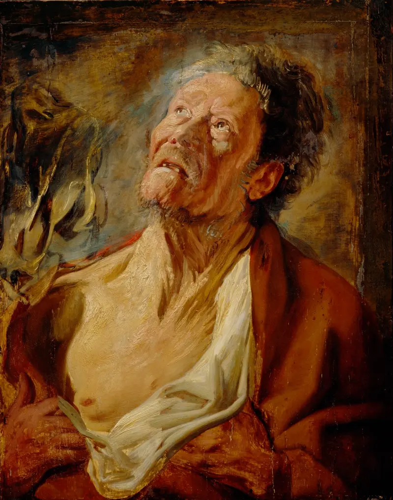 Jacob Jordaens' painting 'Job' depicts a dramatic biblical scene.