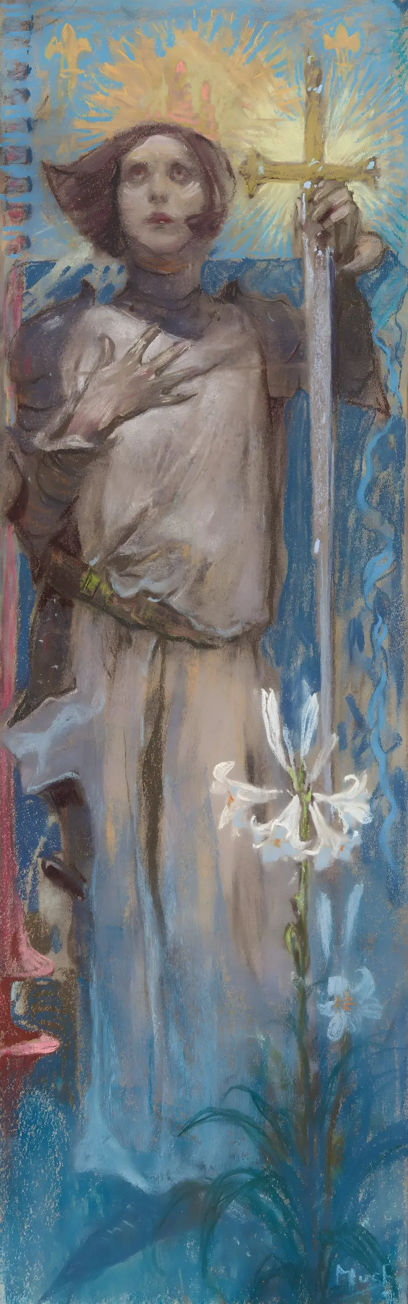 Alphonse Mucha's 'Joan of Arc. Apparition' depicts the legendary figure in a moment of divine inspiration.