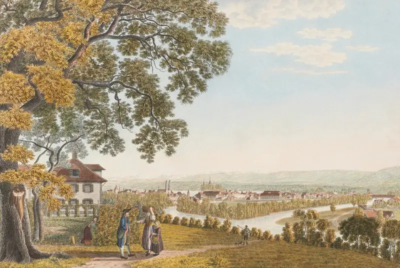 Cityscape of Zürich, von Norden by Johann Jakob Biedermann, medium unknown
