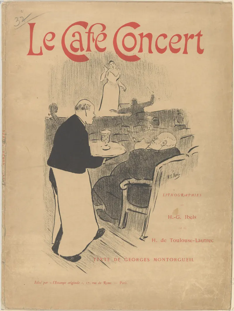 Henri de Toulouse-Lautrec's 'Le Café Concert' captures the lively atmosphere of a Parisian café.
