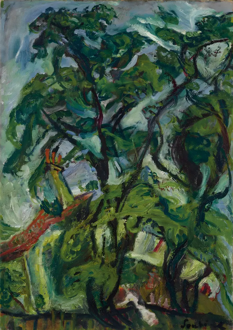 Gourdon sur Vence by Chaïm Soutine, oil painting depicting a vibrant Provençal landscape.