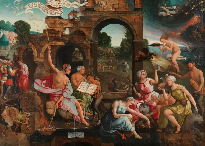 Saul and the Witch of Endor, oil on panel by Jacob Cornelisz van Oostsanen