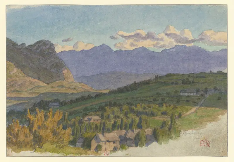 Abstract artwork by Henri Rivière, 1918, featuring vibrant hues and textured layers.