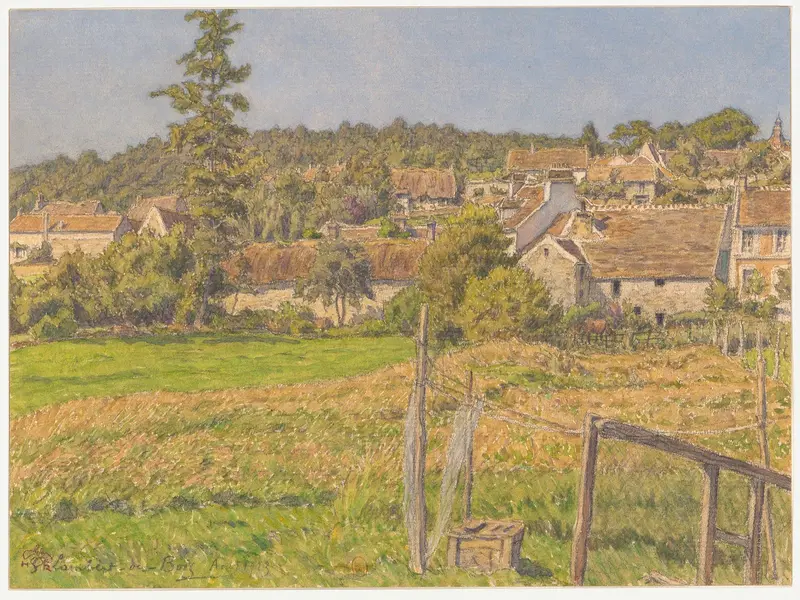 Watercolor on paper landscape by Henri Rivière