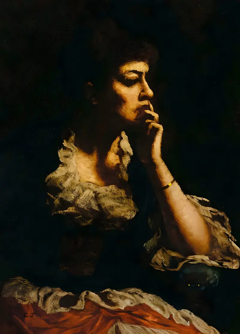Portrait of Mrs. Eastman Johnson by Eastman Johnson.