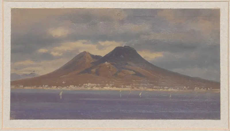 Vesuvius and the Harbour of Naples, oil on canvas by Arthur Blaschnik