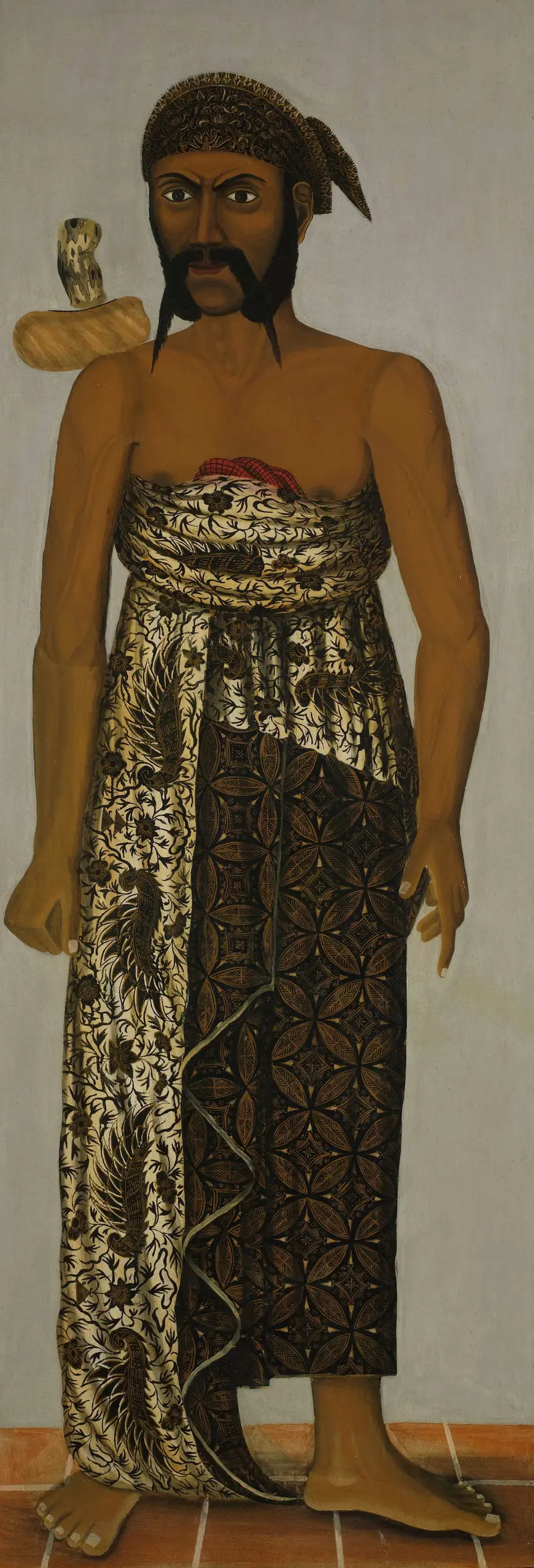 Historical painting of Javanese Court Officials, paint by unknown artist
