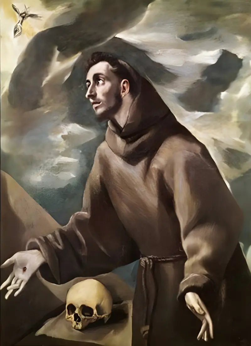 Saint Francis receiving stigmata, painted by El Greco in 1605, captures the moment of divine revelation.