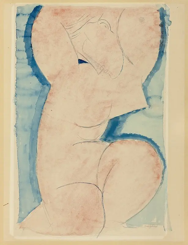 Amedeo Modigliani's 'Caryatid' features a stylized figure with elongated forms.