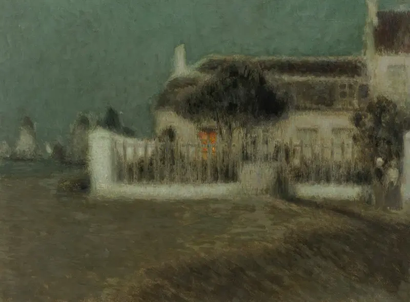 Henri Le Sidaner's 'Clair de lune' captures a serene moonlit landscape.