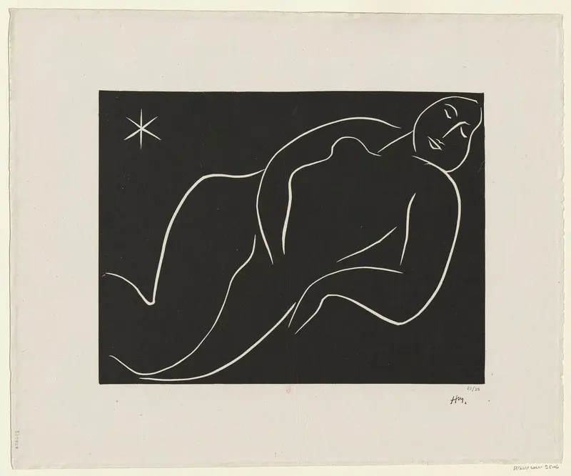 Henri Matisse's 'Nu à l’étoile' features bold colors and a captivating figure.