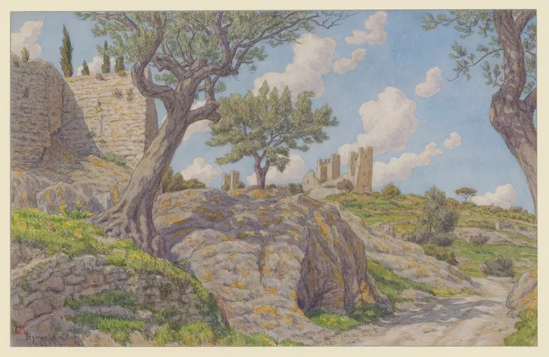 Lithograph by Henri Rivière depicting a serene coastal landscape with gentle waves.