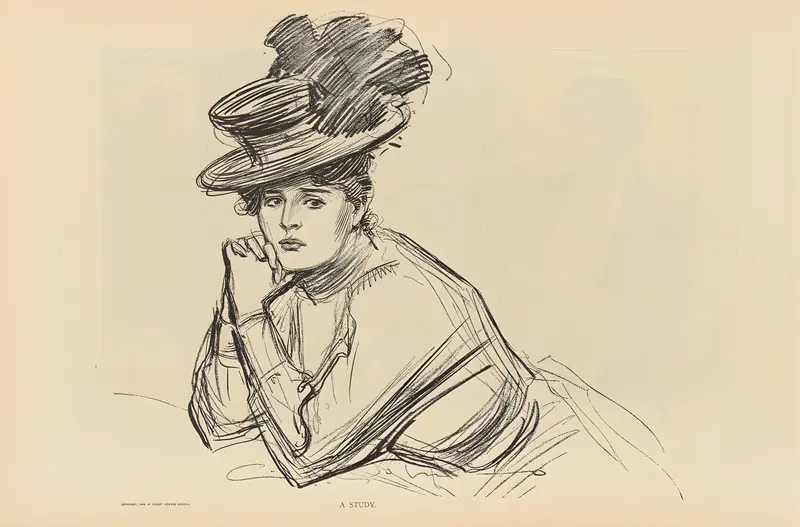 A portrait by Charles Dana Gibson showcasing his signature style.
