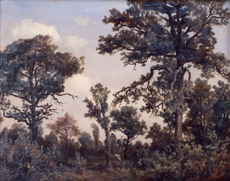 The Large Oak Tree, oil on canvas by Théodore Rousseau, depicting a solitary oak in a forest.