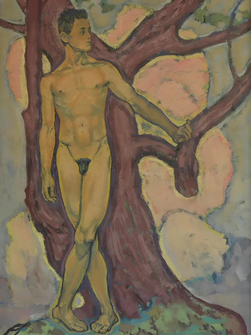 Koloman Moser's 'Allegorie Jüngling' features intricate designs and vibrant colors.