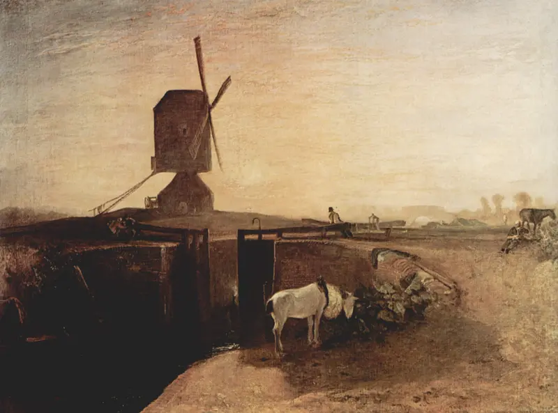 A depiction of the Grand Junction Canal at Southall Mill, showcasing the industrial landscape of early 19th-century England.
