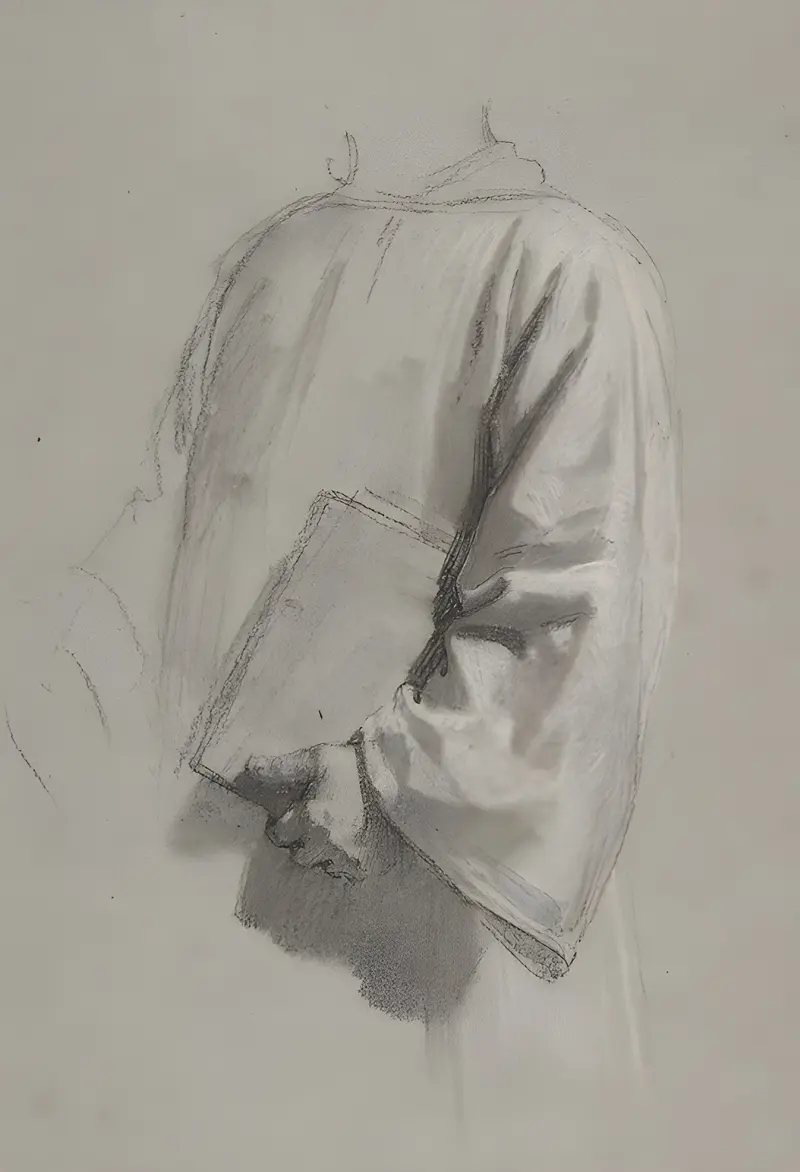 A detailed study of drapery by Isidore Pils.