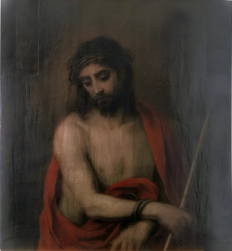 Ecce Homo by Murillo depicts a compassionate portrayal of Christ crowned with thorns.