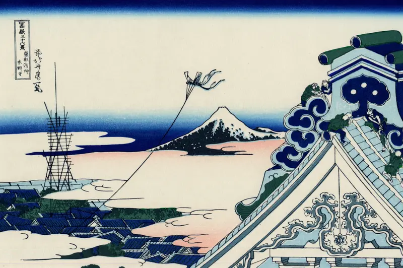 Woodblock print by Katsushika Hokusai depicting Tōto asakusa honganji