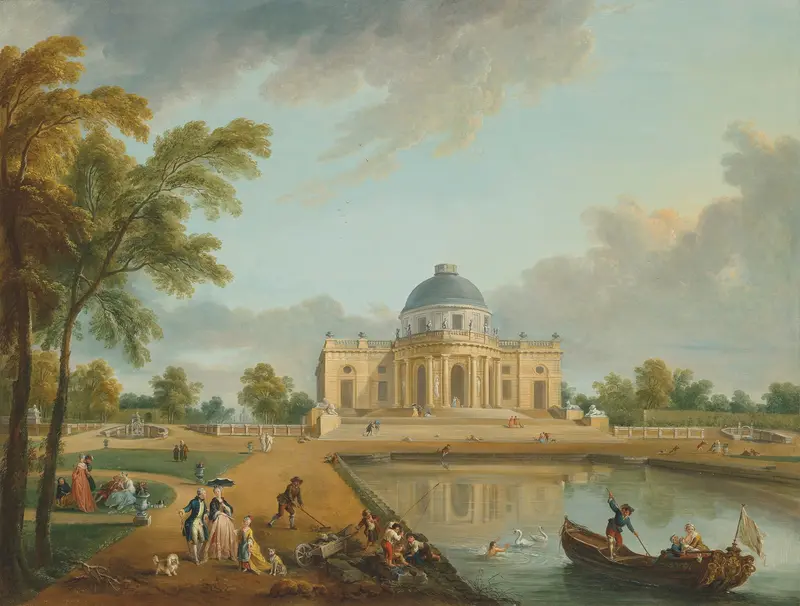 The east side of the Château de Montmusard, Dijon, oil on canvas by Jean-Baptiste Lallemand