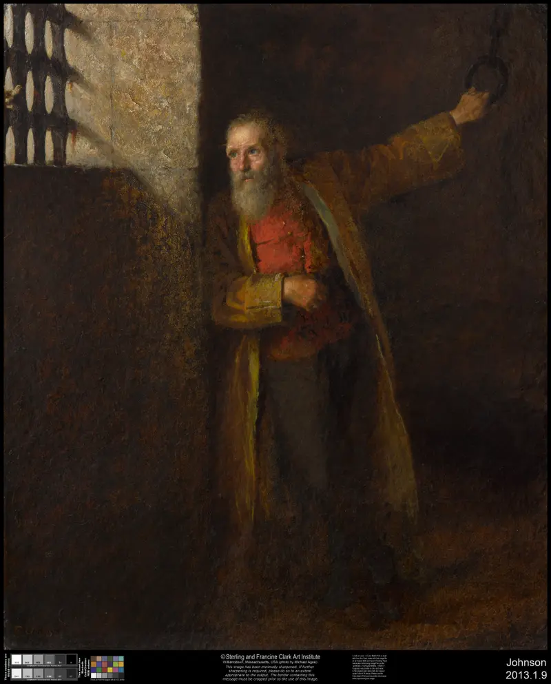 Eastman Johnson's 'A Prisoner Of The State' depicts a somber scene reflecting the struggles of confinement.