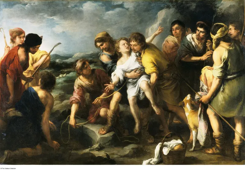 Joseph stands before his brothers, embodying themes of betrayal and forgiveness.